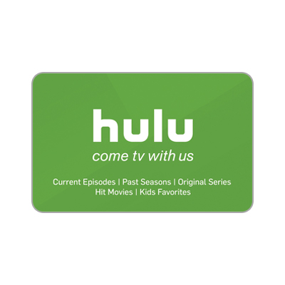 HULU<sup>&reg;</sup> $25 Gift Card - Get a Hulu subscription and stream the TV you love, anytime, on your favorite devices. We’re talking over 85,000 episodes of new TV, classic TV, laugh-your-face-off TV, cry-your-eyes-out TV, and every other kind of TV. Plus, get Hulu Originals you can’t watch anywhere else - like The Handmaid’s Tale and Castle Rock - and movies, and Live TV for sports and news and all the stuff you need to watch right when it happens. It’s all on Hulu, and it’s all waiting for you