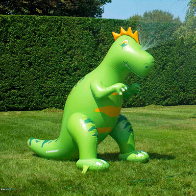 SWIMLINE<sup>&reg;</sup> Dinosaur Sprinkler - Stands at 7ft tall and provides hours of water fun. Easy to inflate and secures down with included anchor set. Made of high quality UV resistant vinyl.