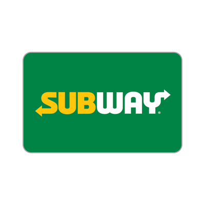 SUBWAY<sup>&reg;</sup> $25 Physical Gift Card – Use this card to buy hot and cold sandwiches, salads and cookies!